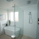 Restored classical bathroom shower and bathtub